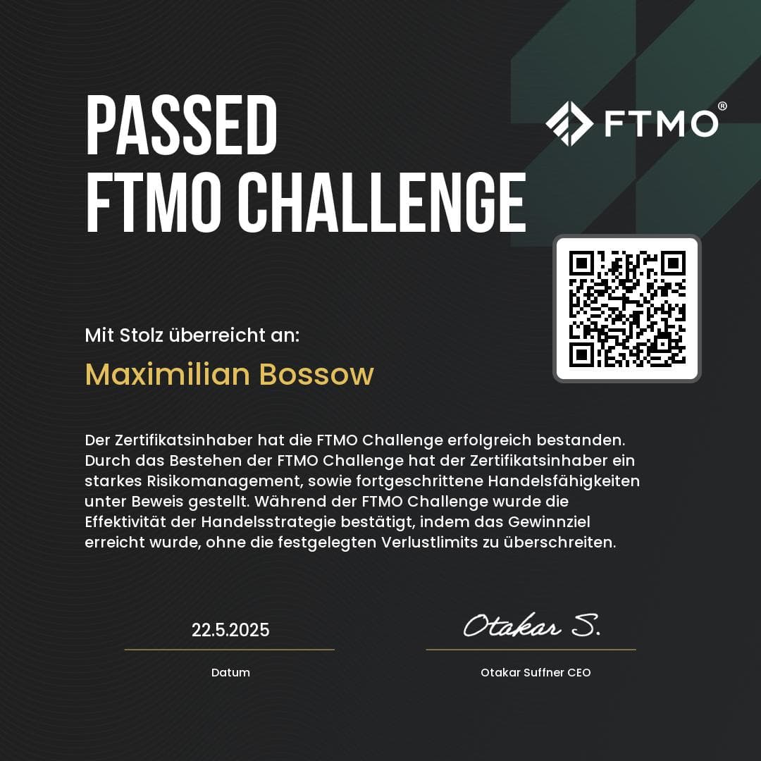 FTMO Challenge passed — third Challenge