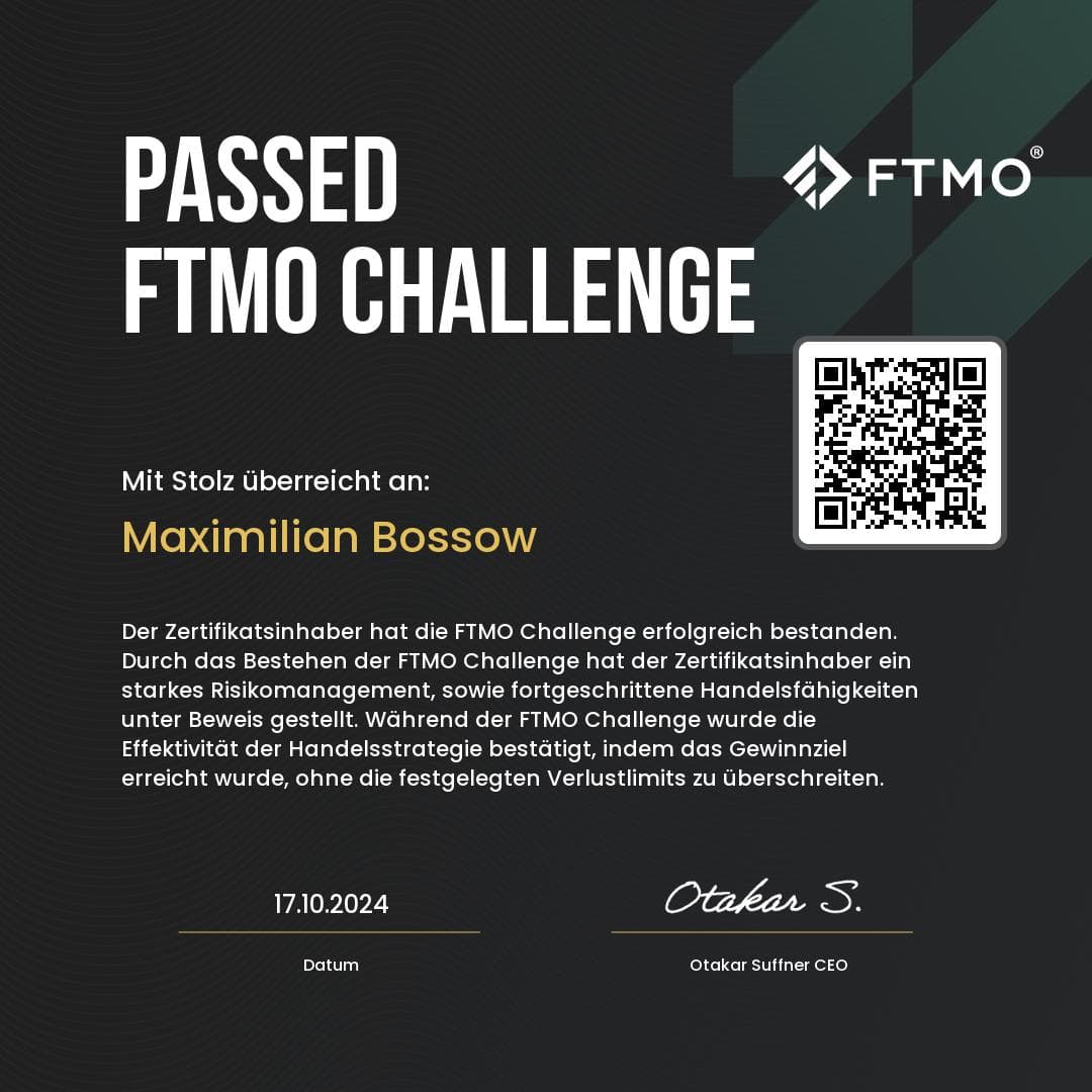 FTMO Challenge passed — sixth Challenge