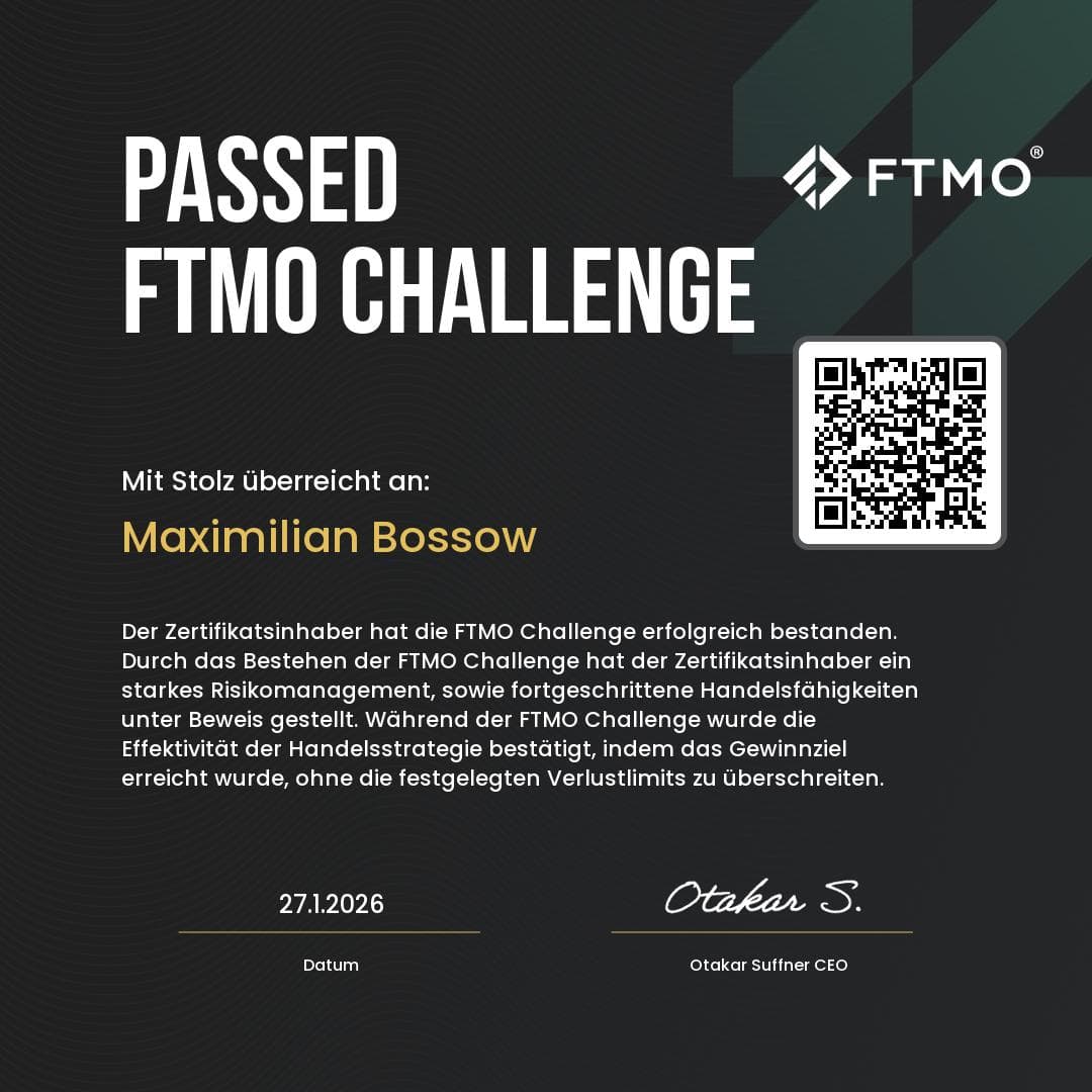 FTMO Challenge passed — Stage 1 of FTMO evaluation