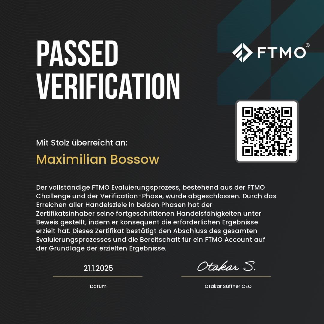 FTMO Verification passed — fourth funded-account