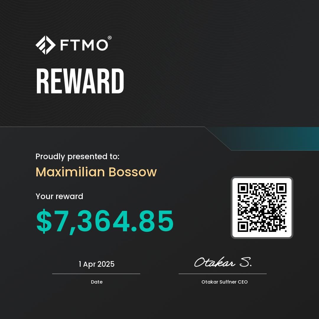 FTMO profit-split payout — funded account #2