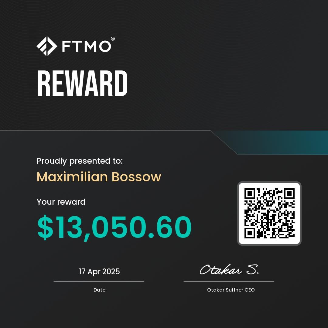 FTMO profit-split payout — funded account #3
