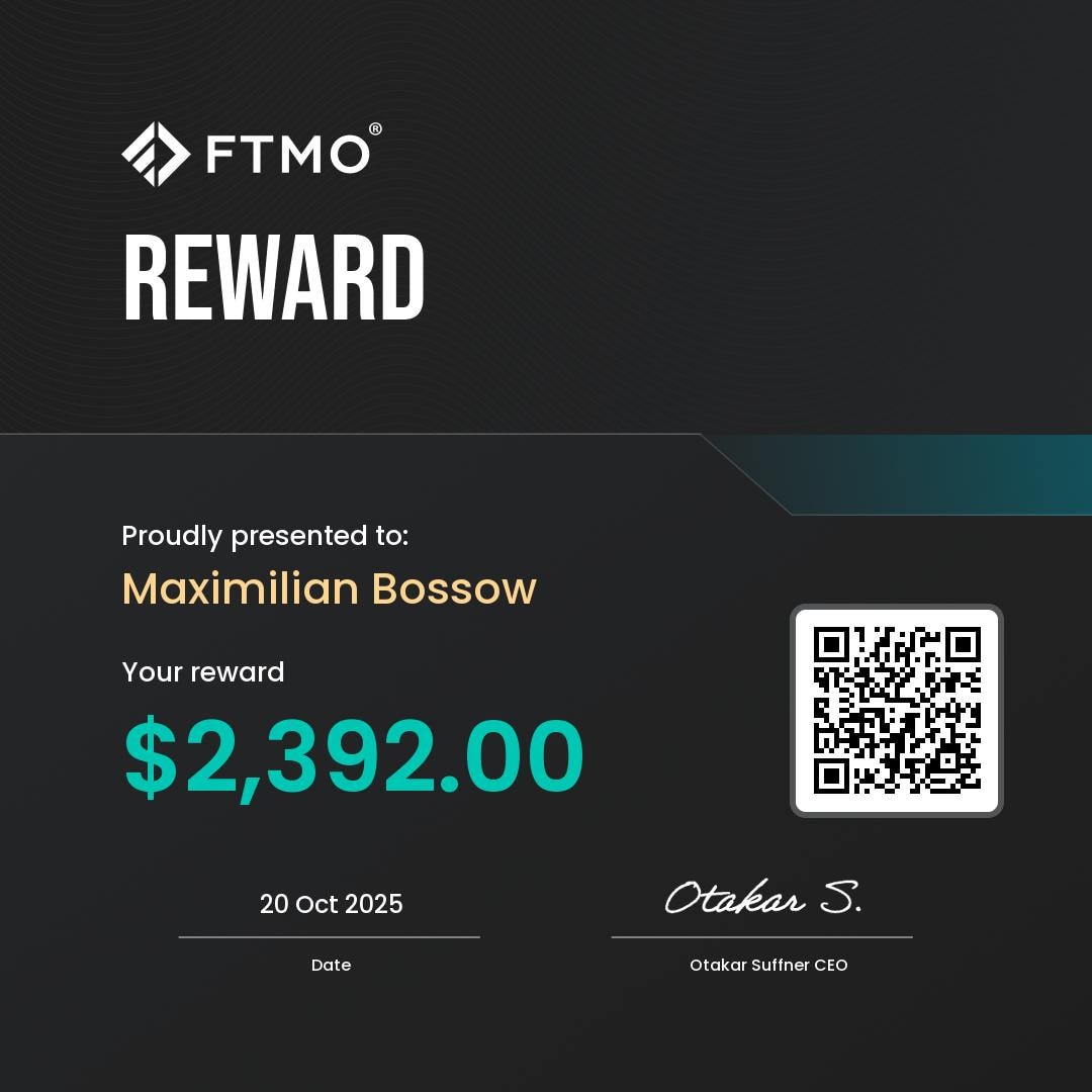 FTMO profit-split payout — funded account #6